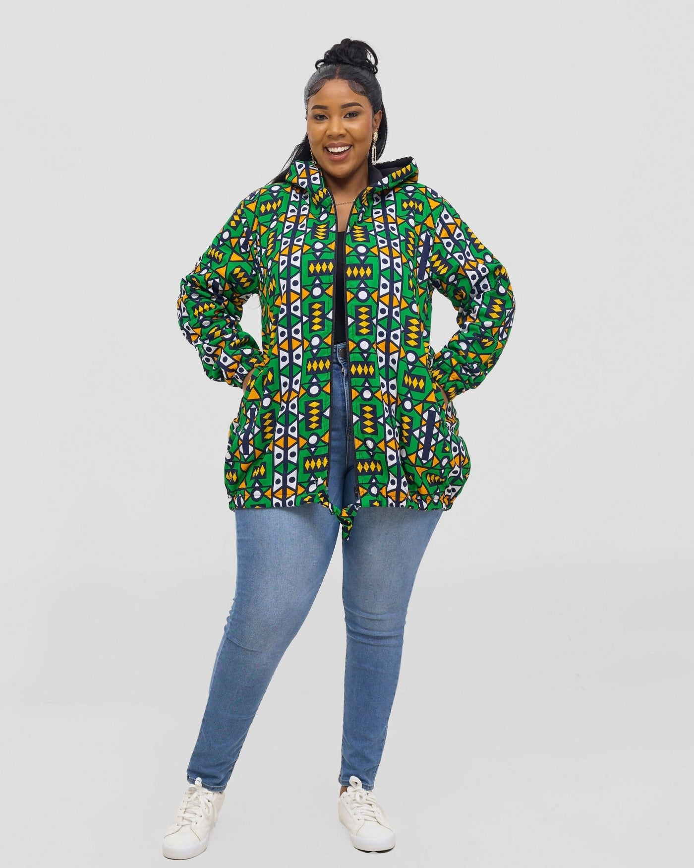 Gravio Fashions Emerald Geo Chic Jacket - Green - Shopzetu