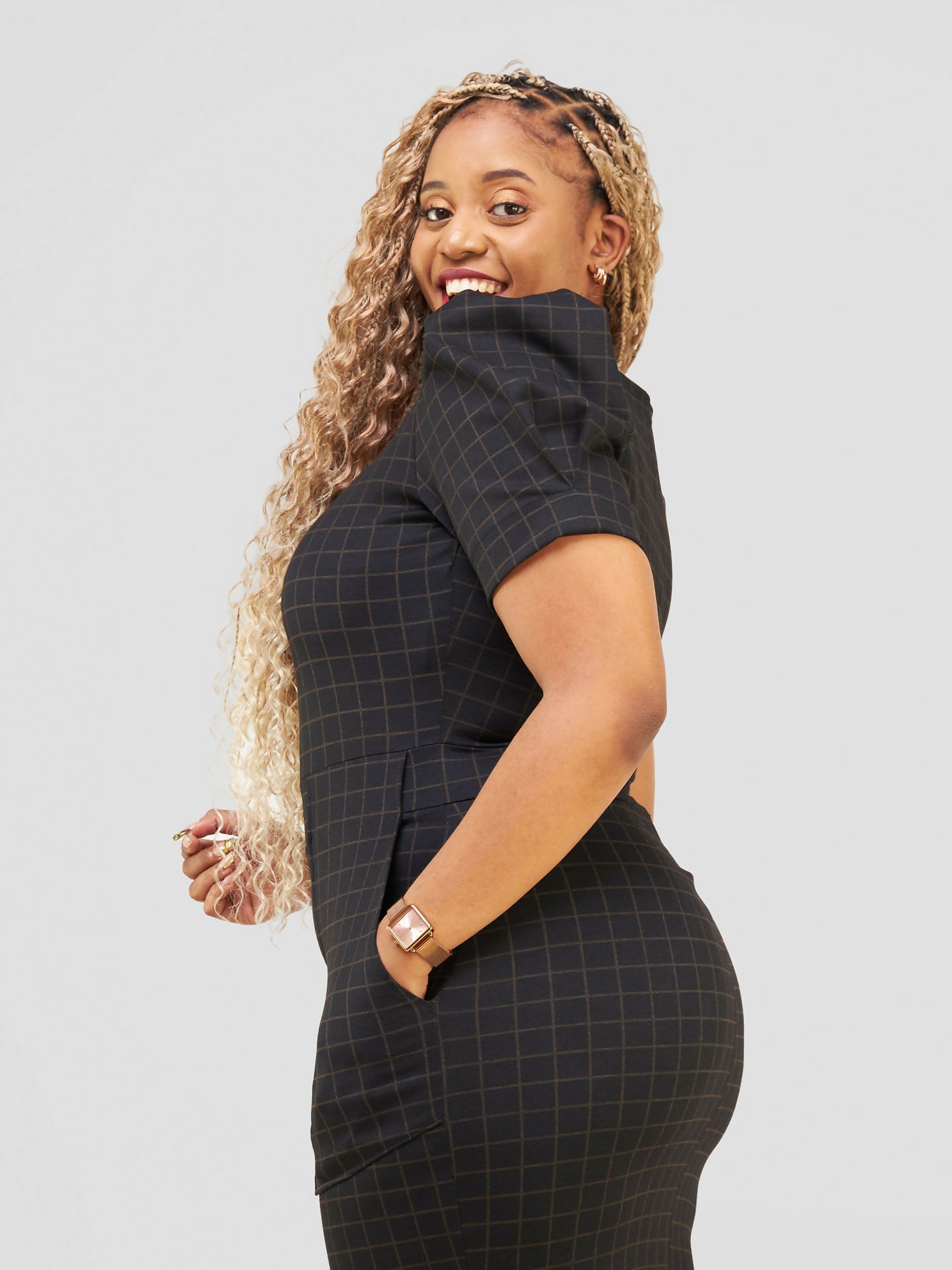 Salok Havilah Wear Ciyan Dress - Black / Brown - Shopzetu