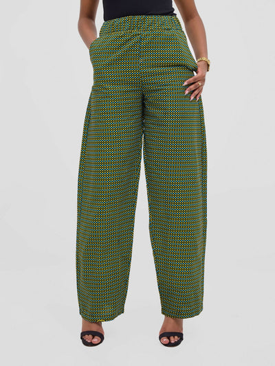 Gravio Fashions Nala Ankara pant - Green - Shopzetu