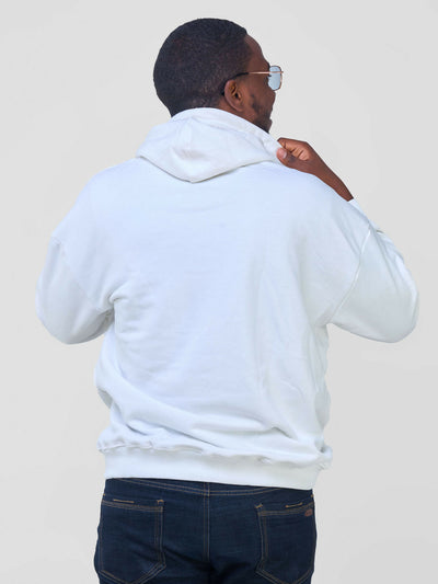 Round Neck L - Sleeves Hoodie - White - Shopzetu