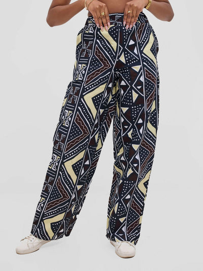 Gravio Fashions Hibo Ankara Pant - Cream - Shopzetu