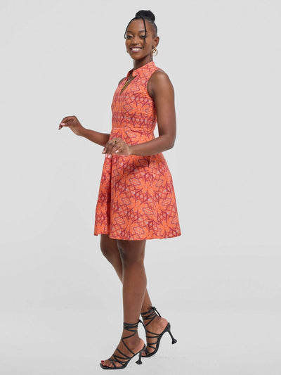 The Textile Loft Mali Dress - Orange - Shopzetu