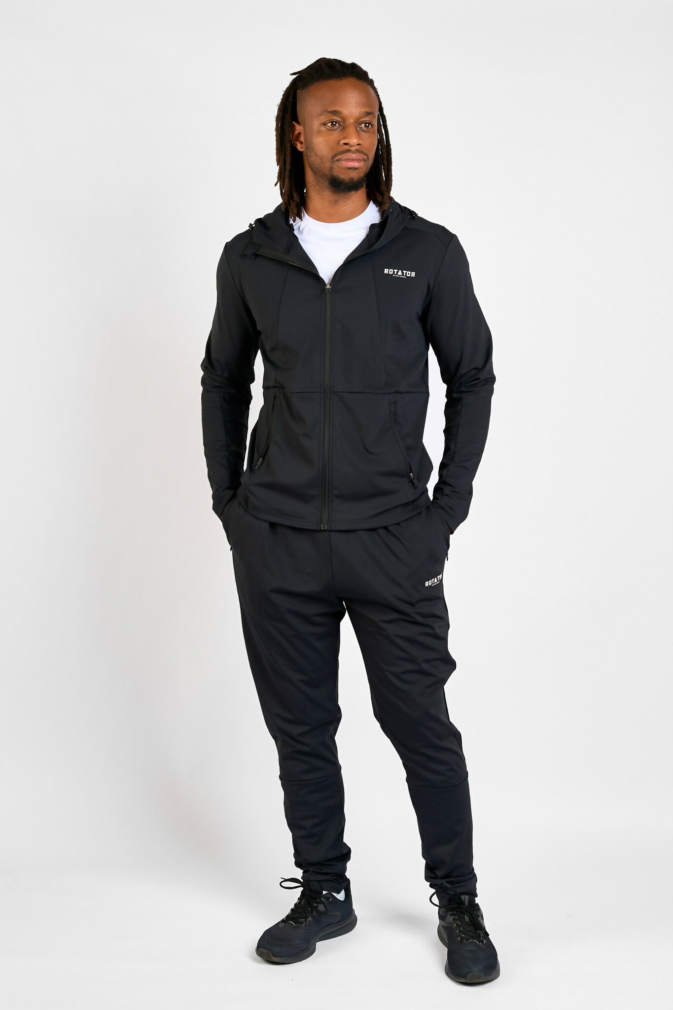 Rotator Active Wear Performance Tracksuit Set - Black - Shopzetu