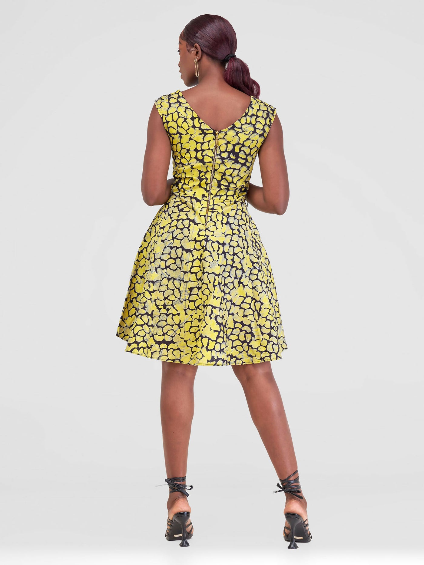 The Fashion Frenzy Pendo Printed Skater - Yellow