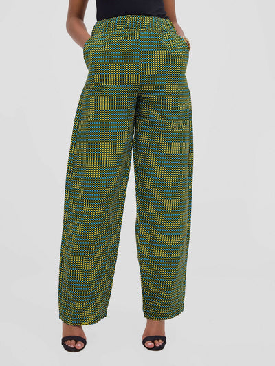 Gravio Fashions Nala Ankara pant - Green - Shopzetu