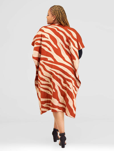 Anel's Double Sided Zenny Poncho - Rust - Shopzetu