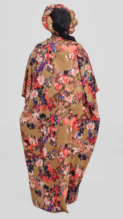 Hats And More Boho Charm Dress & Matching Headwrap – Floral - Shopzetu