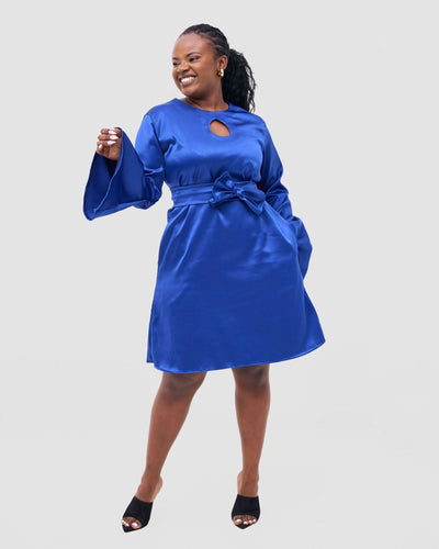 Silk House Collection Imani Dress - Blue - Shopzetu