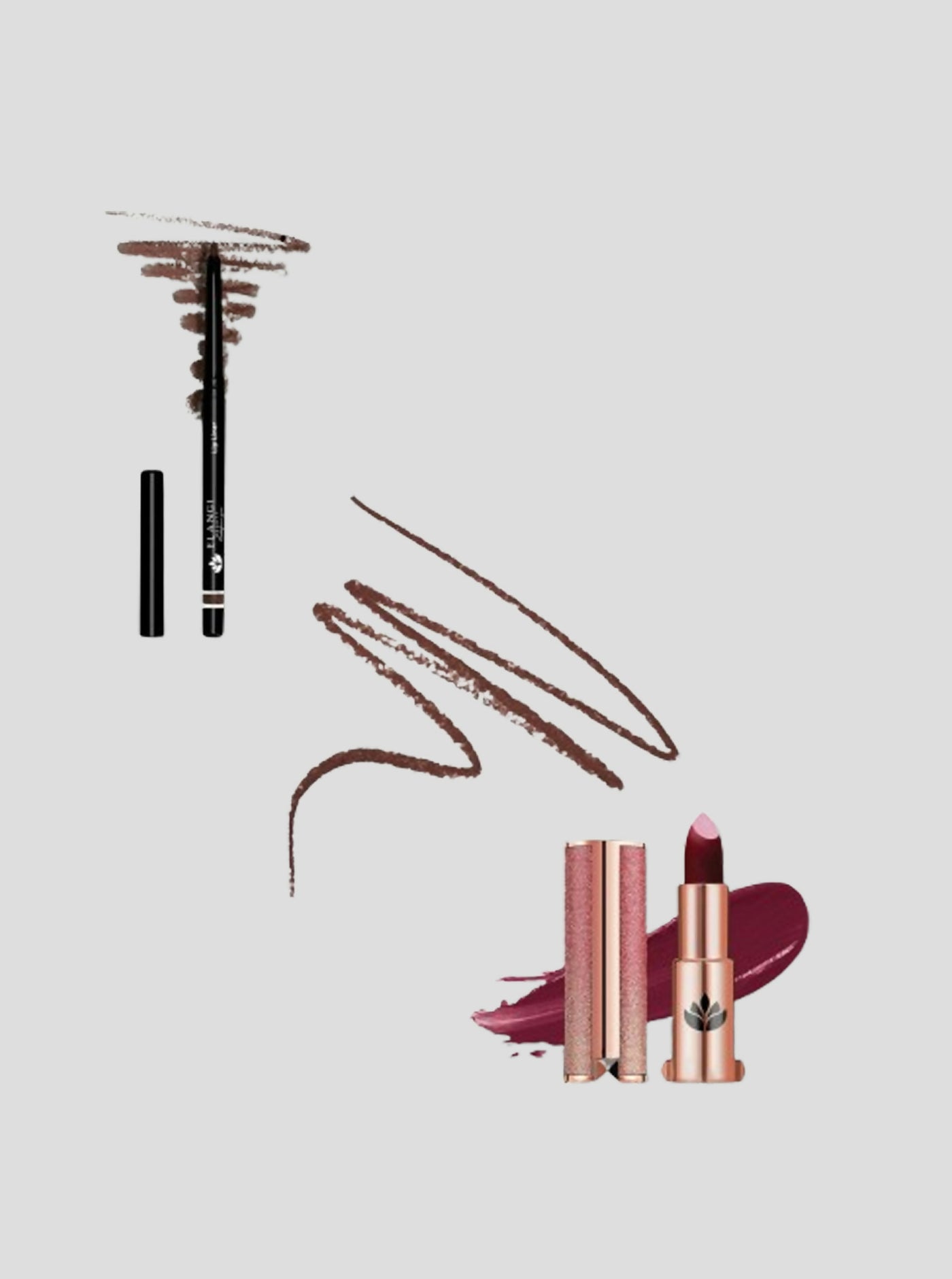 Elangi Beauty Cocoa Lipliner & Iza Lipstick Bundle - Chocolate - Shopzetu