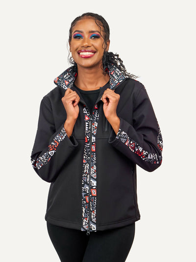 Kitu Kali Women Softshell Jacket - Black - Shopzetu