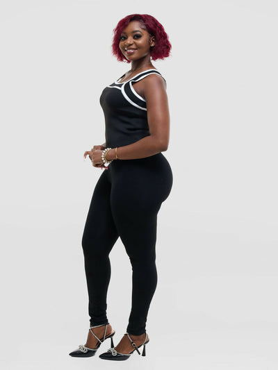 The Fashion Frenzy Bold Contrast Acrylic Tank Top – Black - Shopzetu
