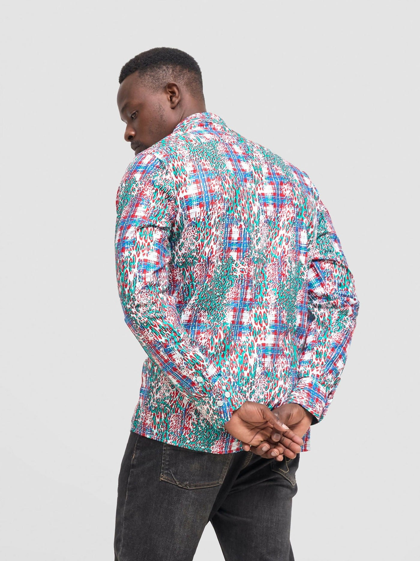 Mendilines Warm African Shirt - Red / Green Print - Shopzetu