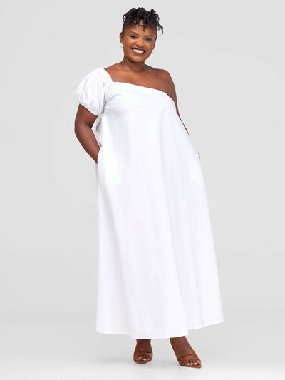 Izulu Olomunyak Dress - White - Shopzetu