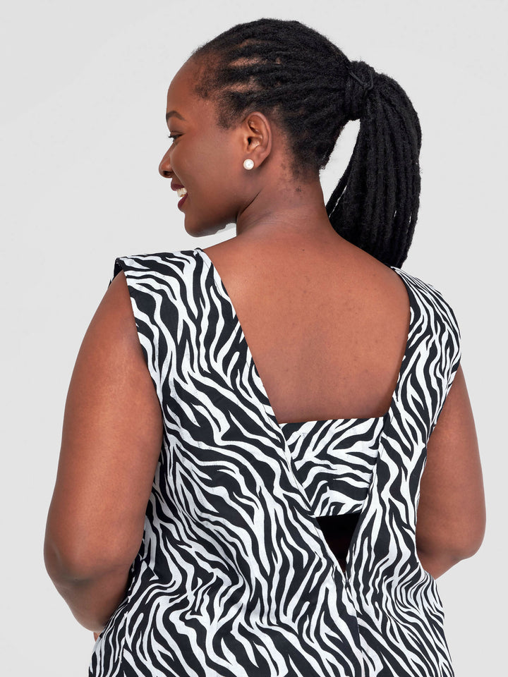 Zebra Dress - Black / White