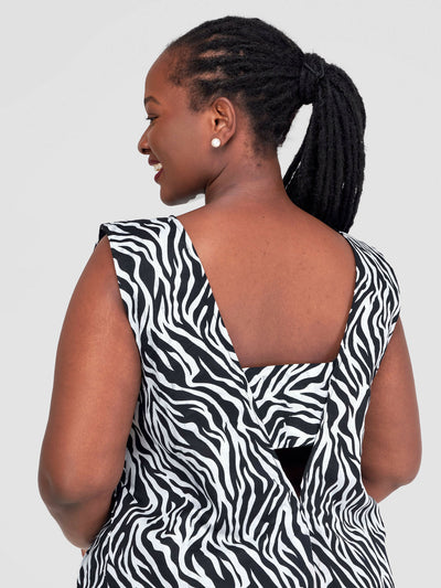 Zebra Dress - Black / White