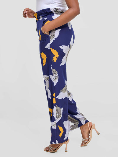 Timyt Urban Wear - Zuri Palazzo Pant - Blue Floral - Shopzetu