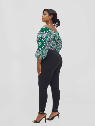 Gravio Fashions Zhuri Off Shoulder Crop Top - Ankara - Shopzetu