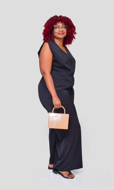 Thick & Fab Missy Office Casual Set - Navy Blue - Shopzetu