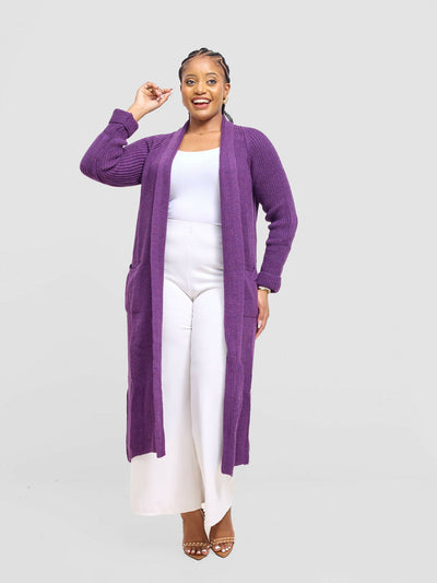 Anel’s Knitwear Midi Sweater - Purple - Shopzetu