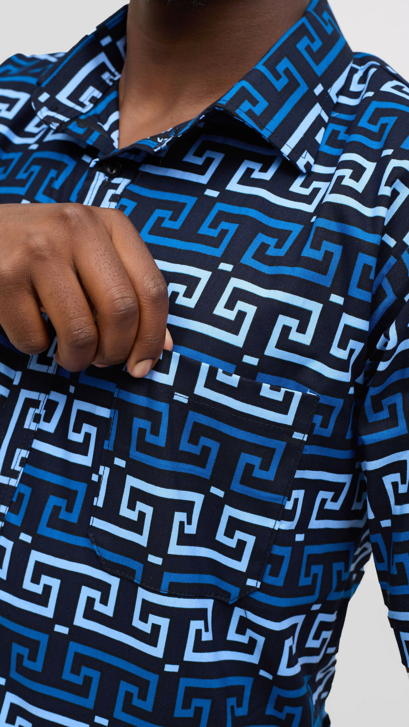 Rafiki Threads African Heritage Shirt - Blue Print