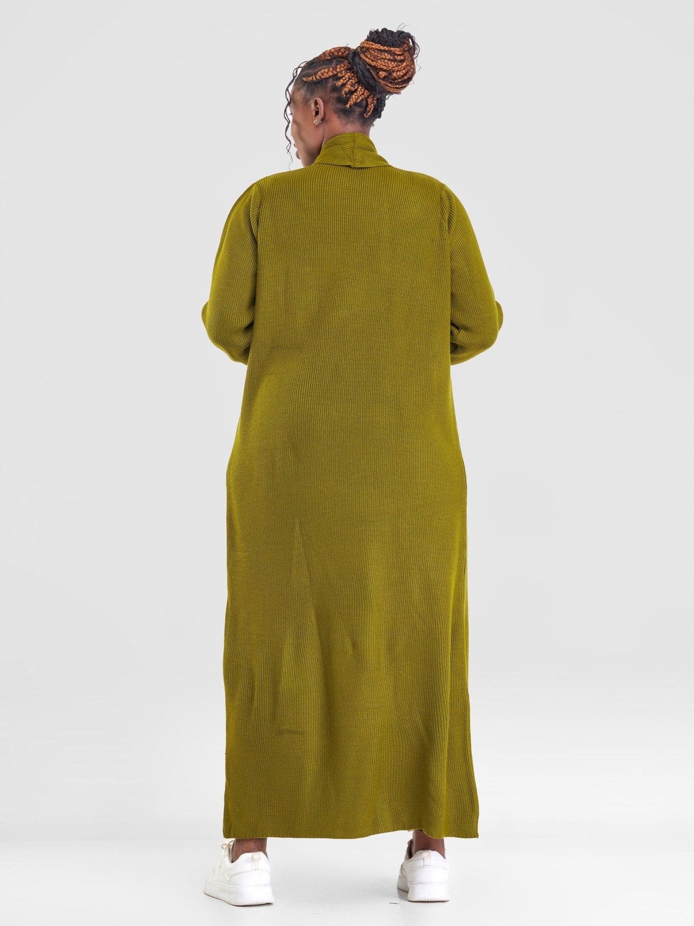 Vivo Long Sleeve Maxi Waterfall - Olive Green - Shopzetu