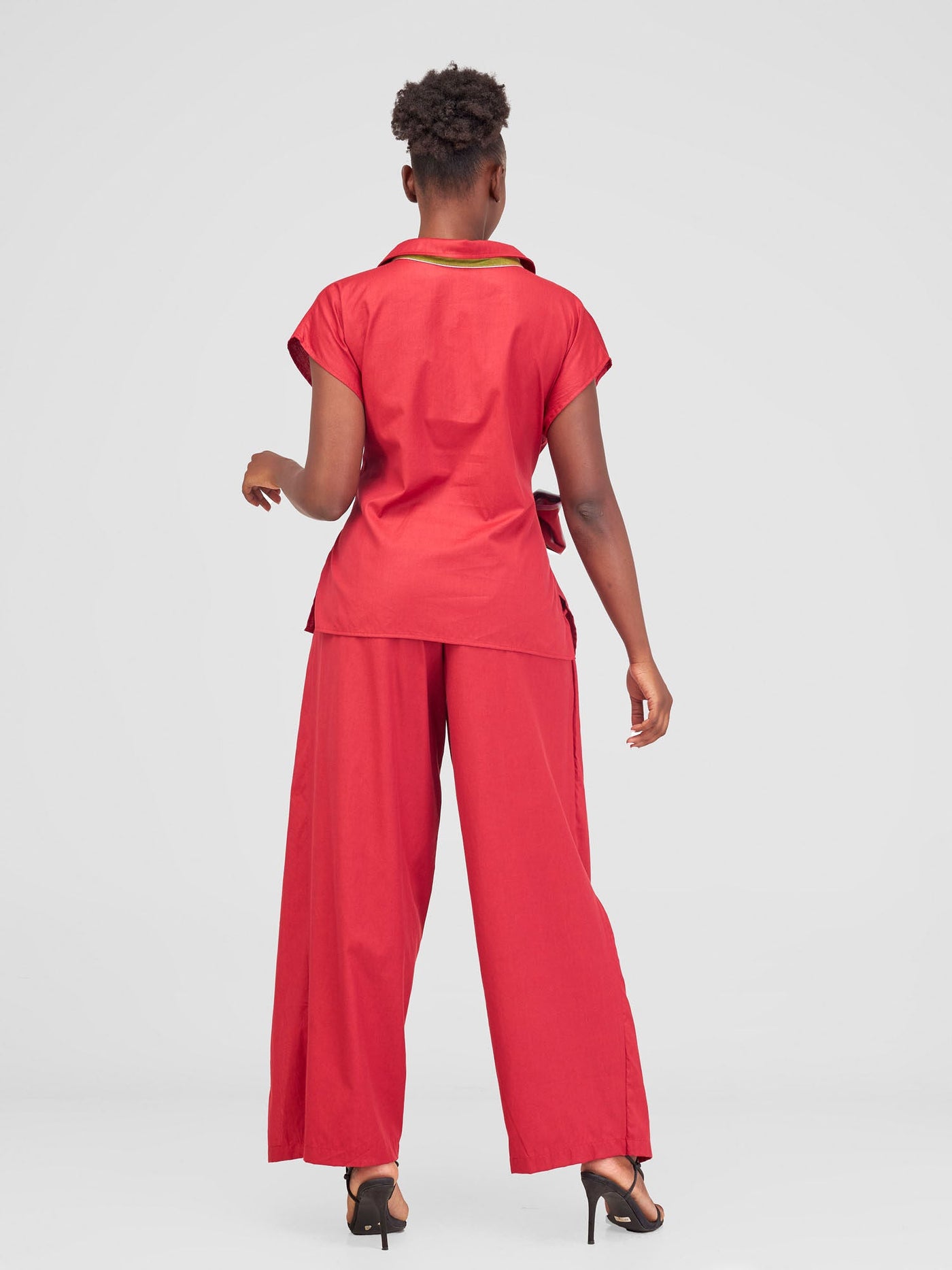 Safari by Vivo Haya Drop Shoulder Side Tie Top - Red Koi Print