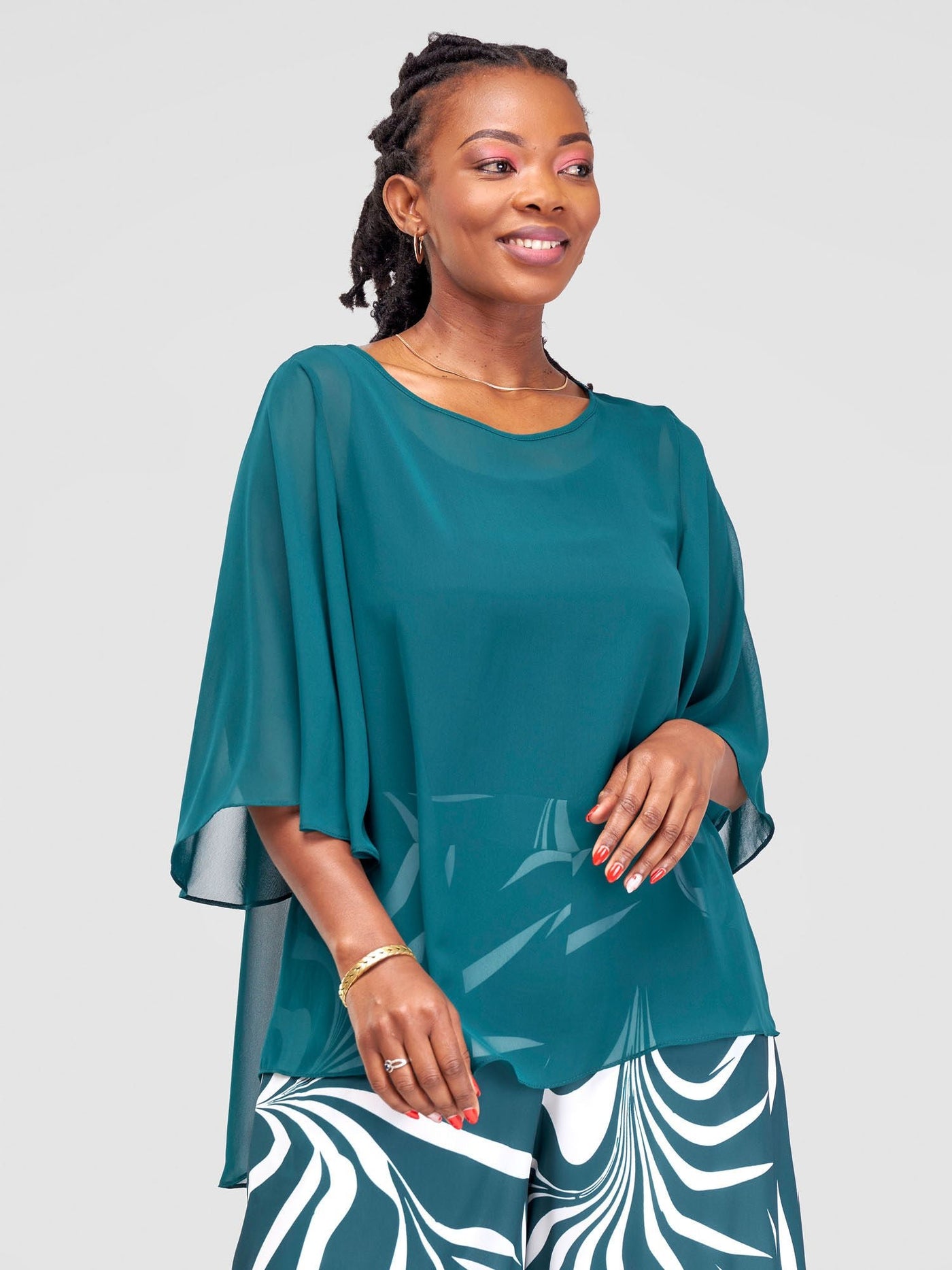 Vivo Asha High Low Top - Teal - Shopzetu