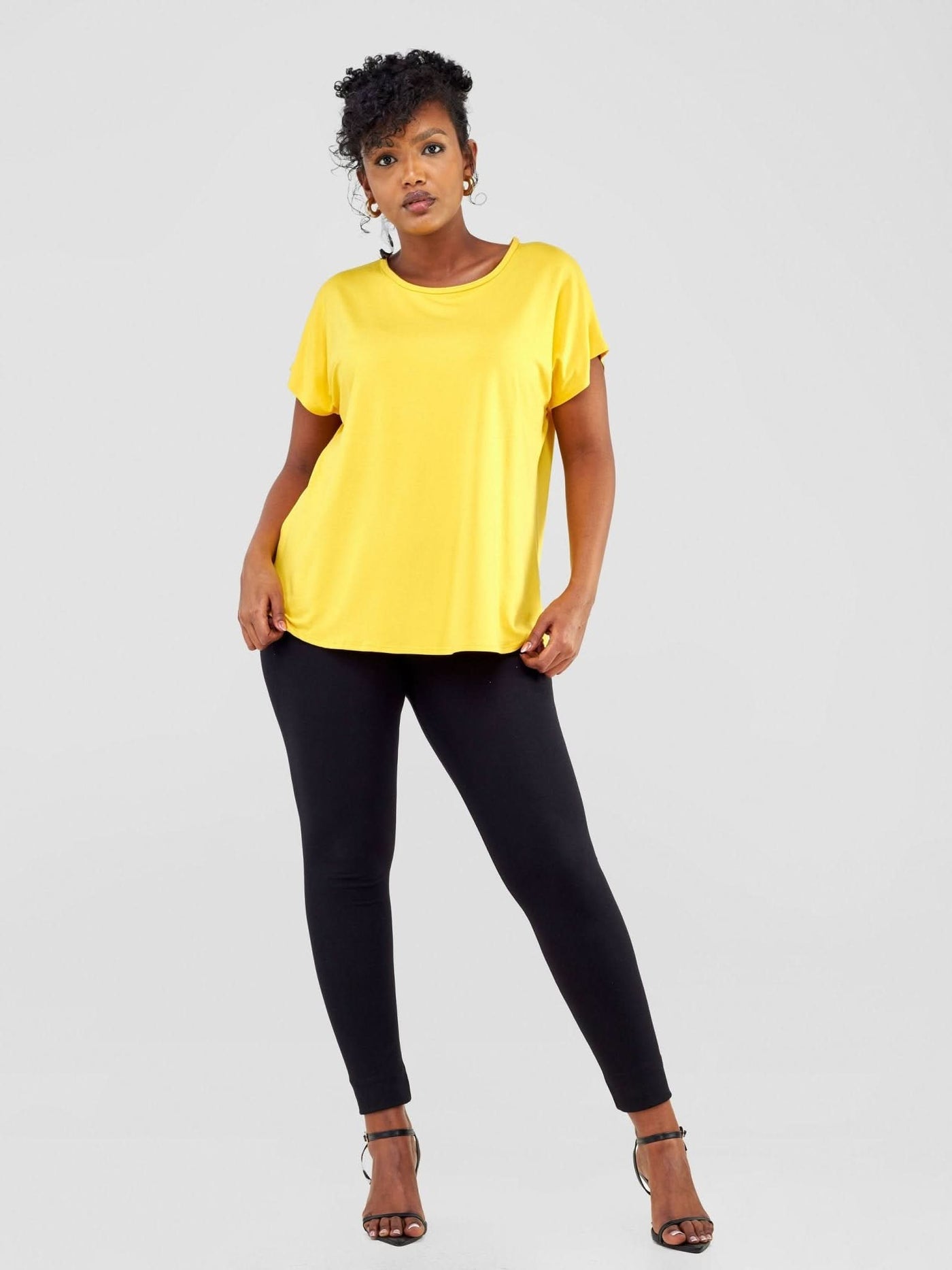 Vivo Basic Drop Shoulder Top - Yellow - Shopzetu