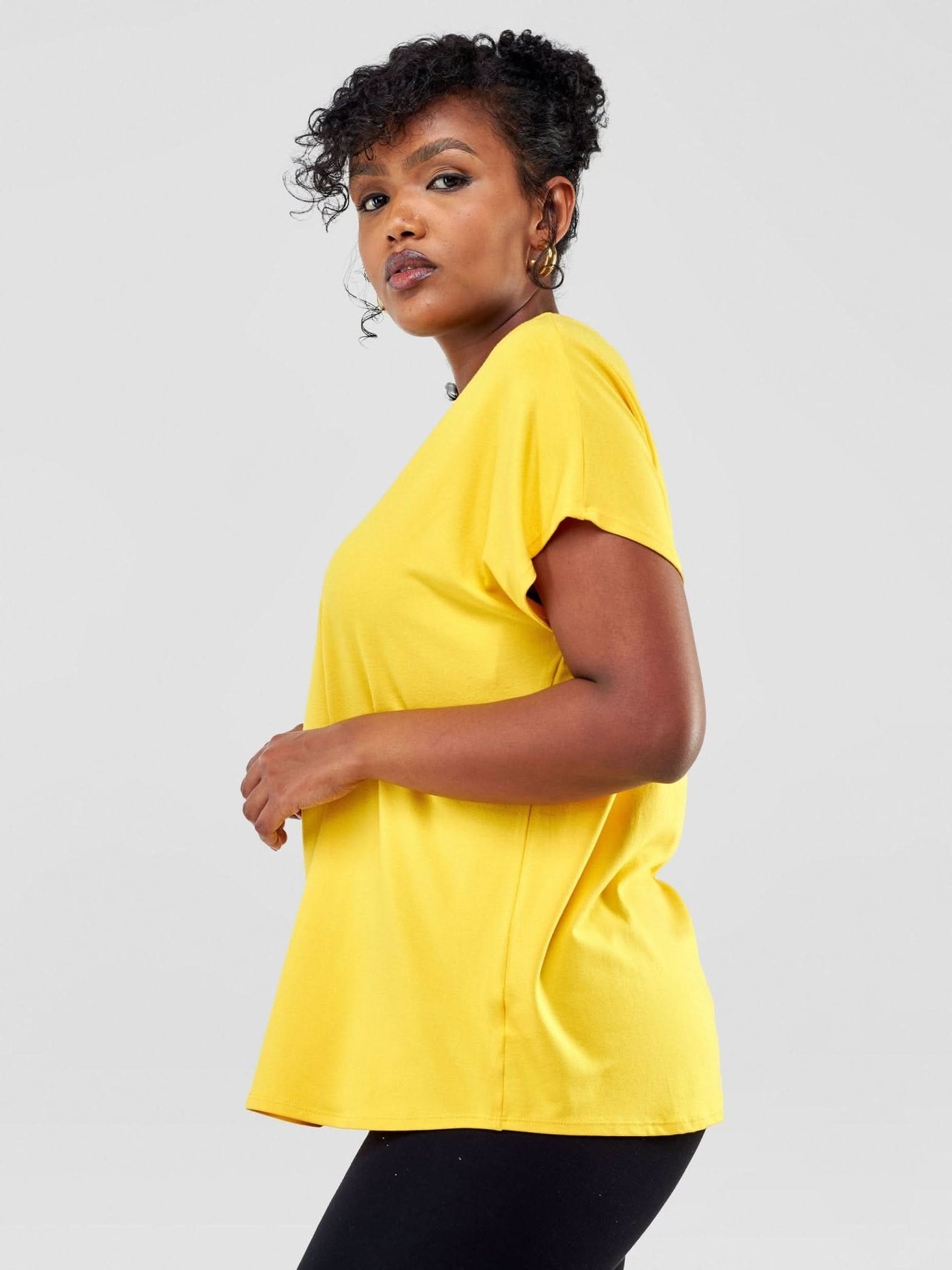 Vivo Basic Drop Shoulder Top - Yellow - Shopzetu