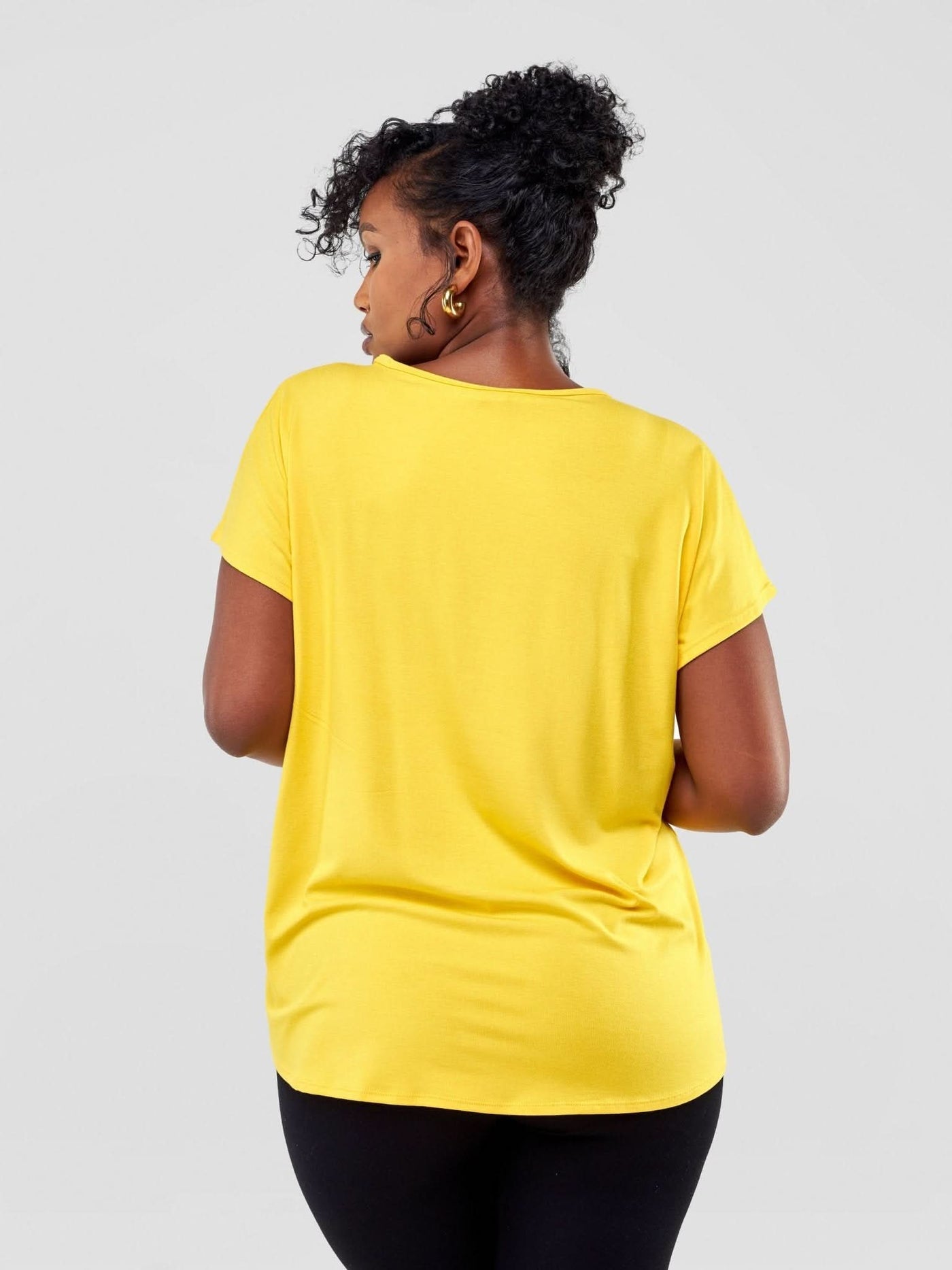 Vivo Basic Drop Shoulder Top - Yellow - Shopzetu