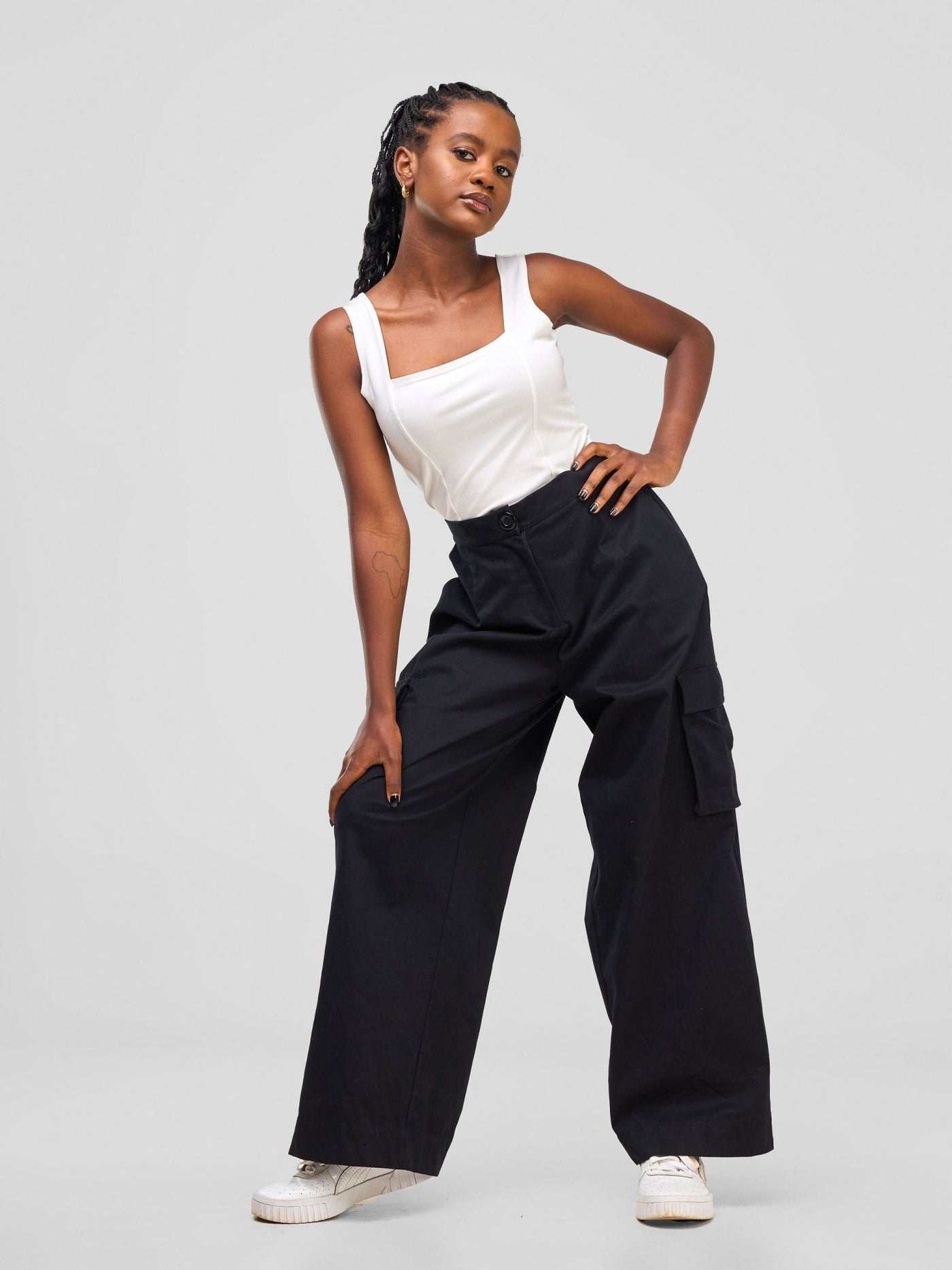 Zoya Sitawi Square Neck Body suit - White - Shopzetu