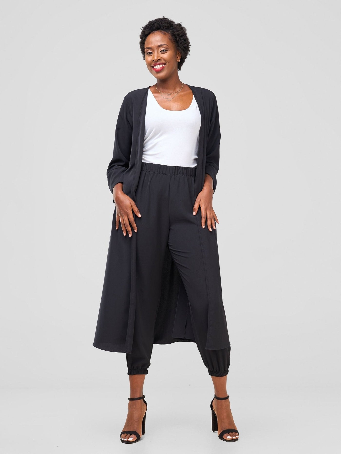 Vivo Mira Midi Kimono (Petite) - Black - Shopzetu