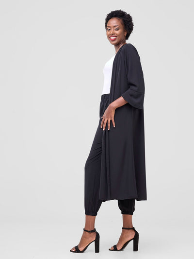 Vivo Mira Midi Kimono (Petite) - Black - Shopzetu