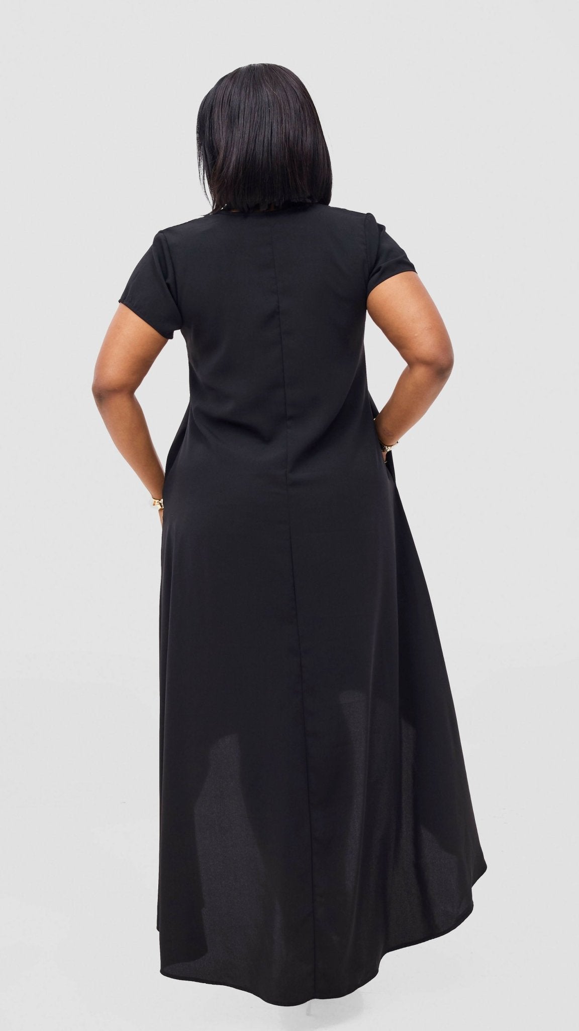 Salok Havilah Bumbe High Low Dress - Black - Shopzetu