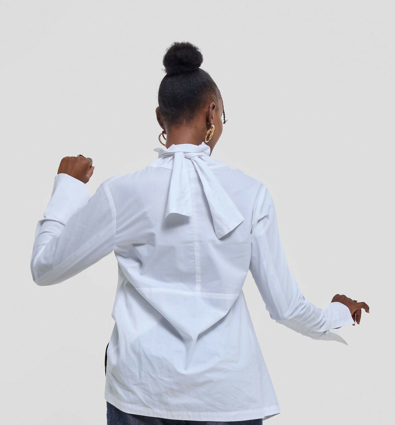 The Textile Loft Handkerchief Blouse - White - Shopzetu