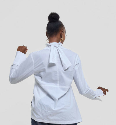 The Textile Loft Handkerchief Blouse - White - Shopzetu