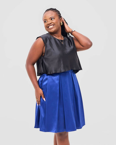 Silk House Collection Suzanne Skirt - Blue - Shopzetu