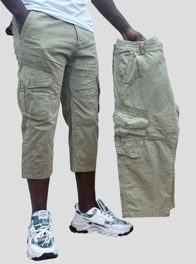 Stylish Brothers Men Long Cargo Short - Beige - Shopzetu