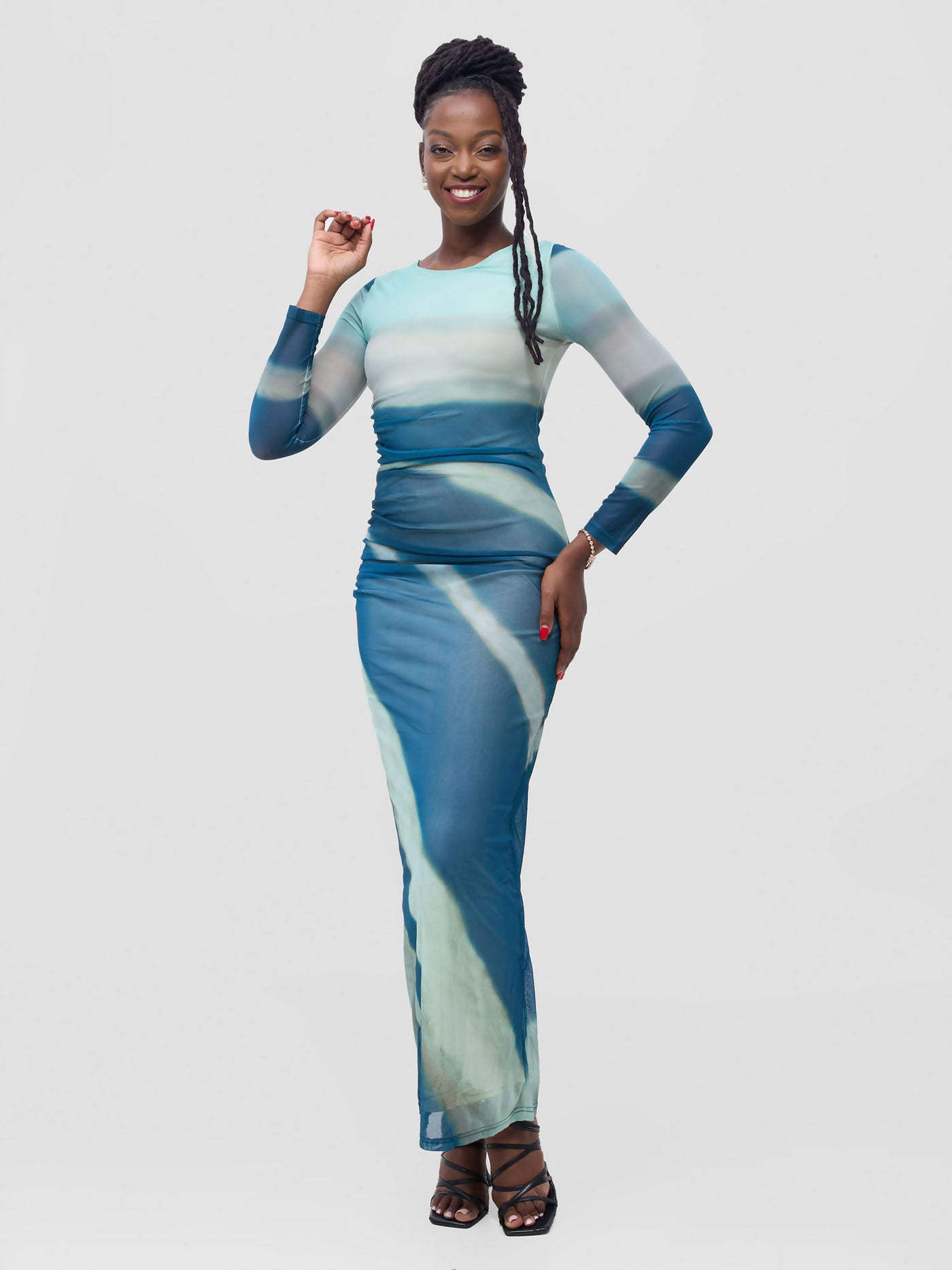 Stylish Sisters Leonella Dress - Green / Blue - Shopzetu
