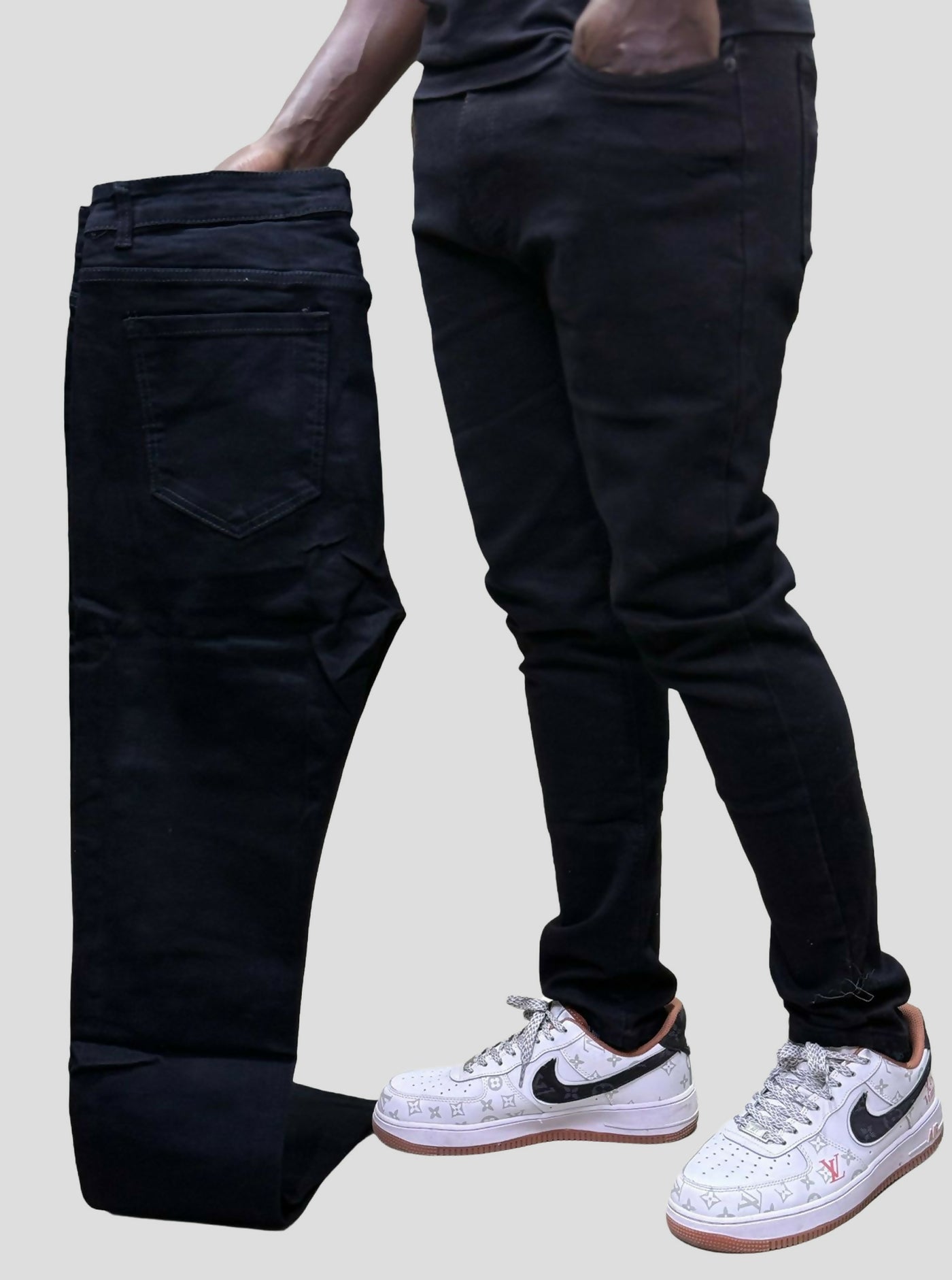 Stylish Brothers None Fade Men Slim Fit Jean - Black - Shopzetu