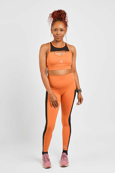 Rotator Active Wear Leggings & Sports Bra - Set - Orange - Shopzetu