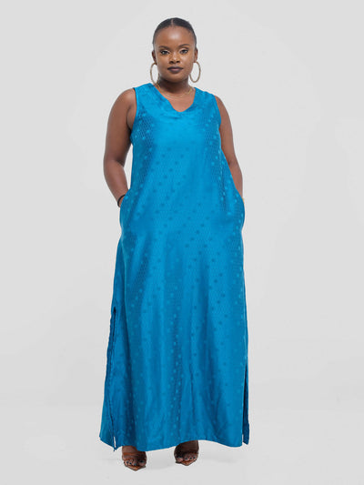 Silk House Collection Marley Dress - Blue - Shopzetu