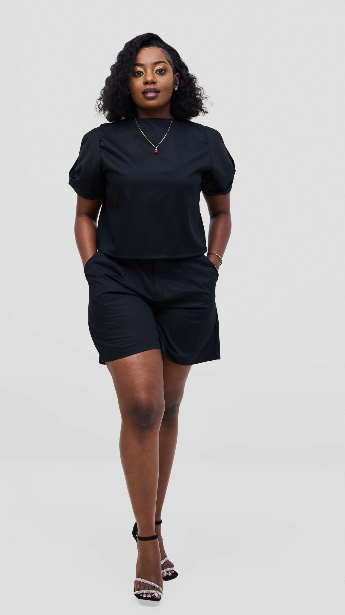Elan CocoAfrike Valerie Short Set - Black - Shopzetu
