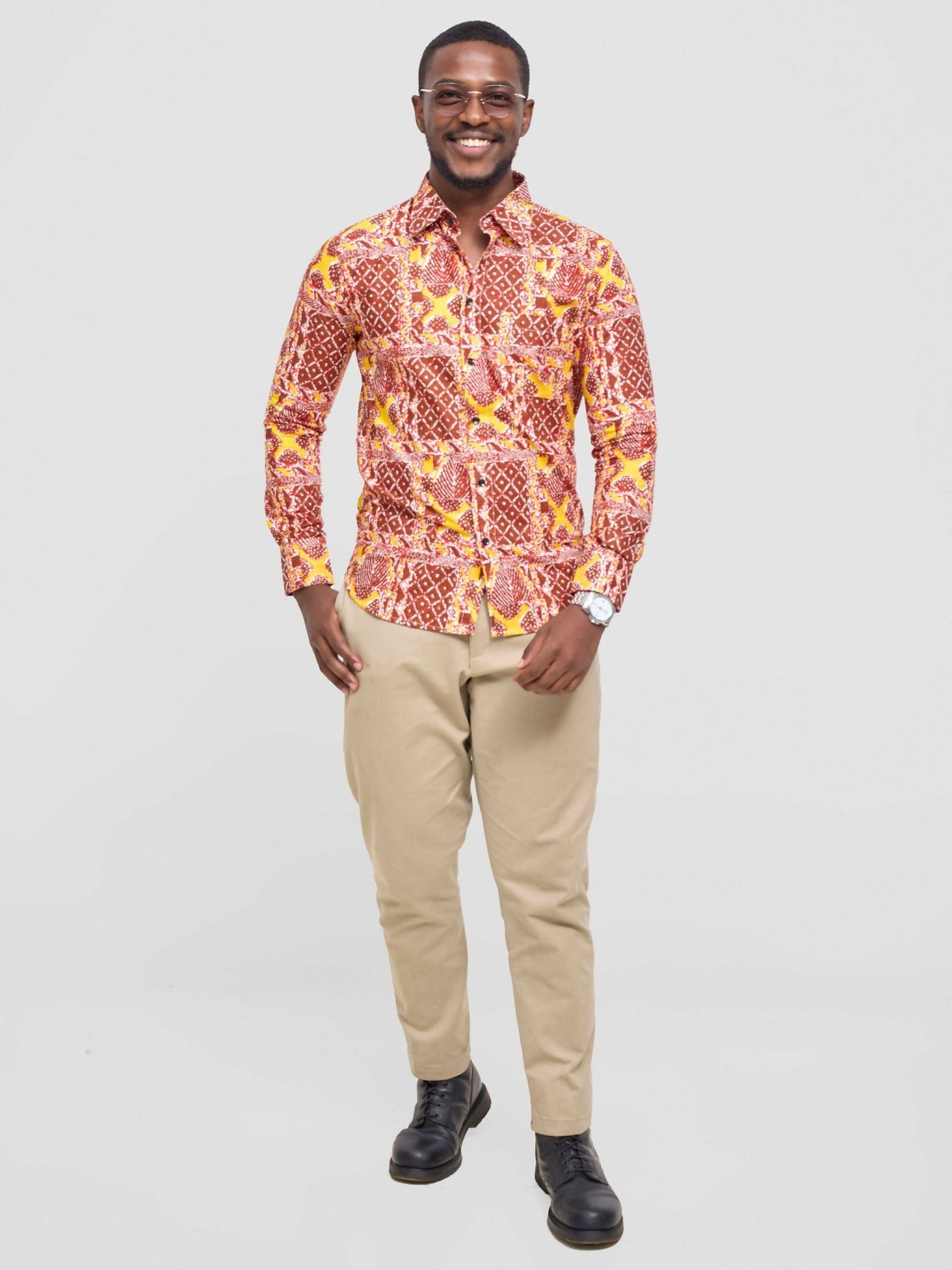 Mendilines Warm African Shirt - Brown - Shopzetu