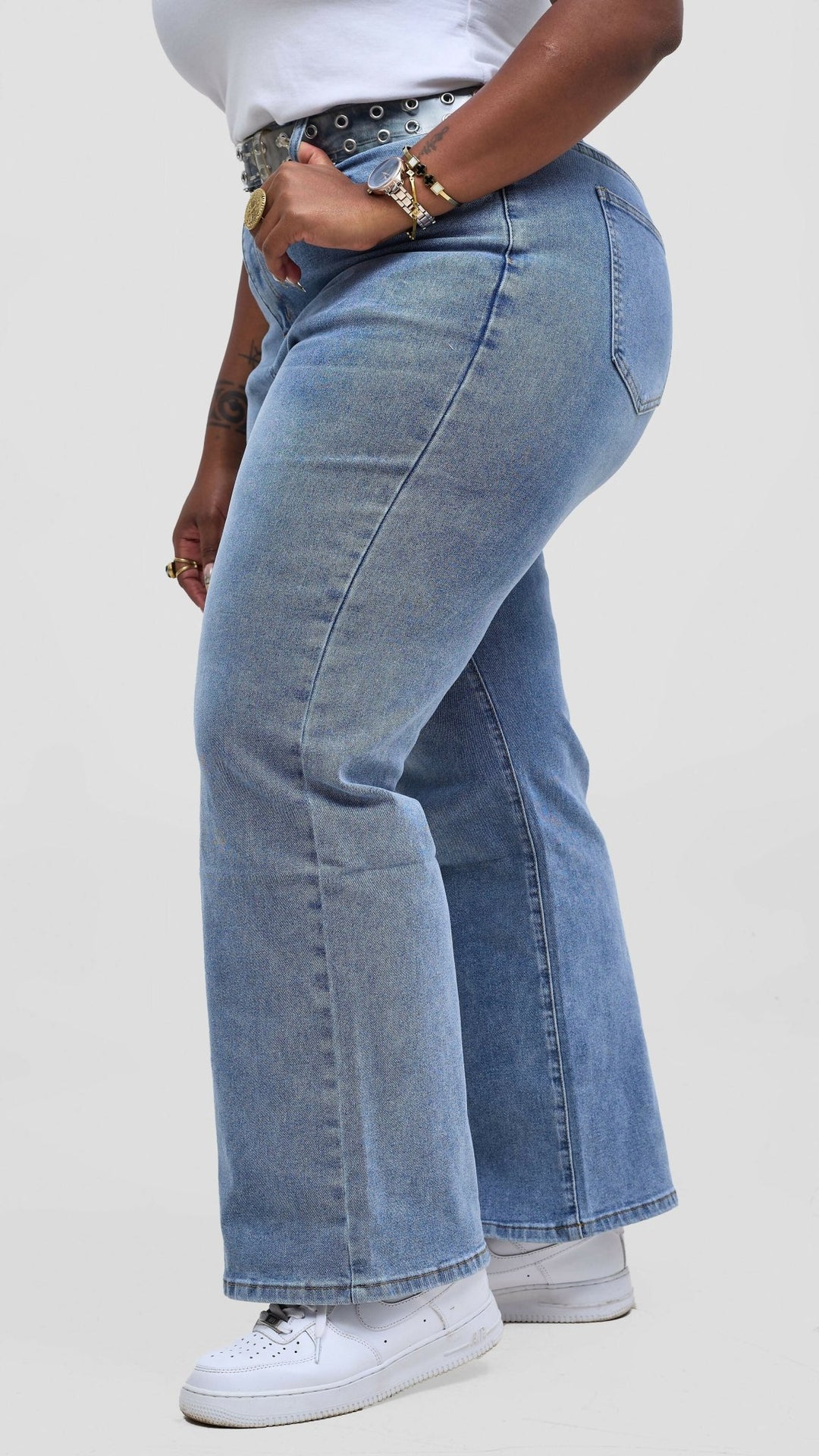 The Fashion Frenzy High - Rise Straight Leg Denim Jeans – Faded Blue - Shopzetu