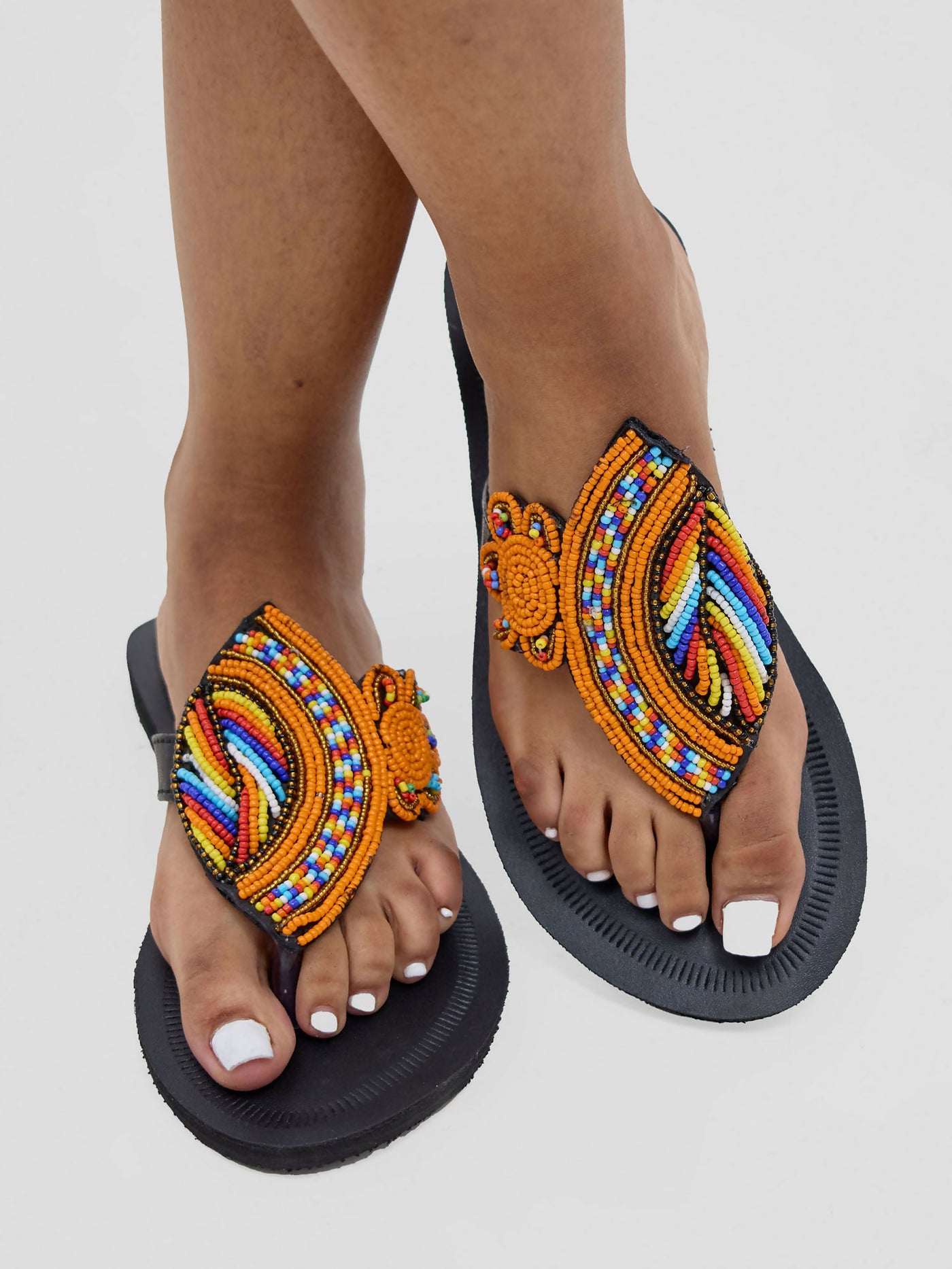 Biba Trends Collections Shanga Sandal - Orange / Black - Shopzetu