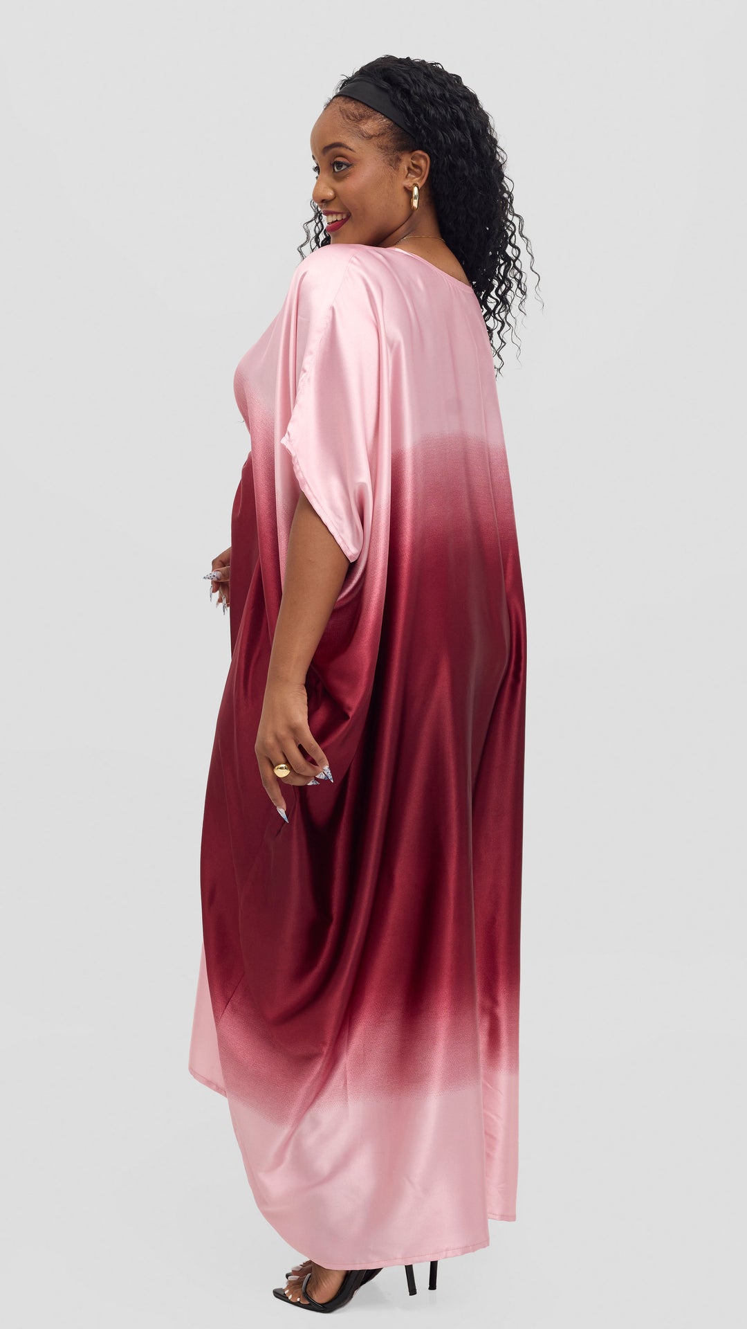 Jolly Fancy Wear Rich Auntie Kaftan Dress - Maroon