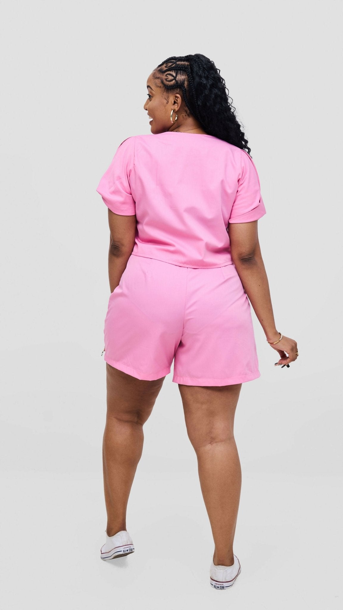 Elan CocoAfrike Valerie Short Set - Pink - Shopzetu