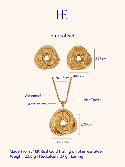 Eternal Non Tarnish Set - Gold - Shopzetu