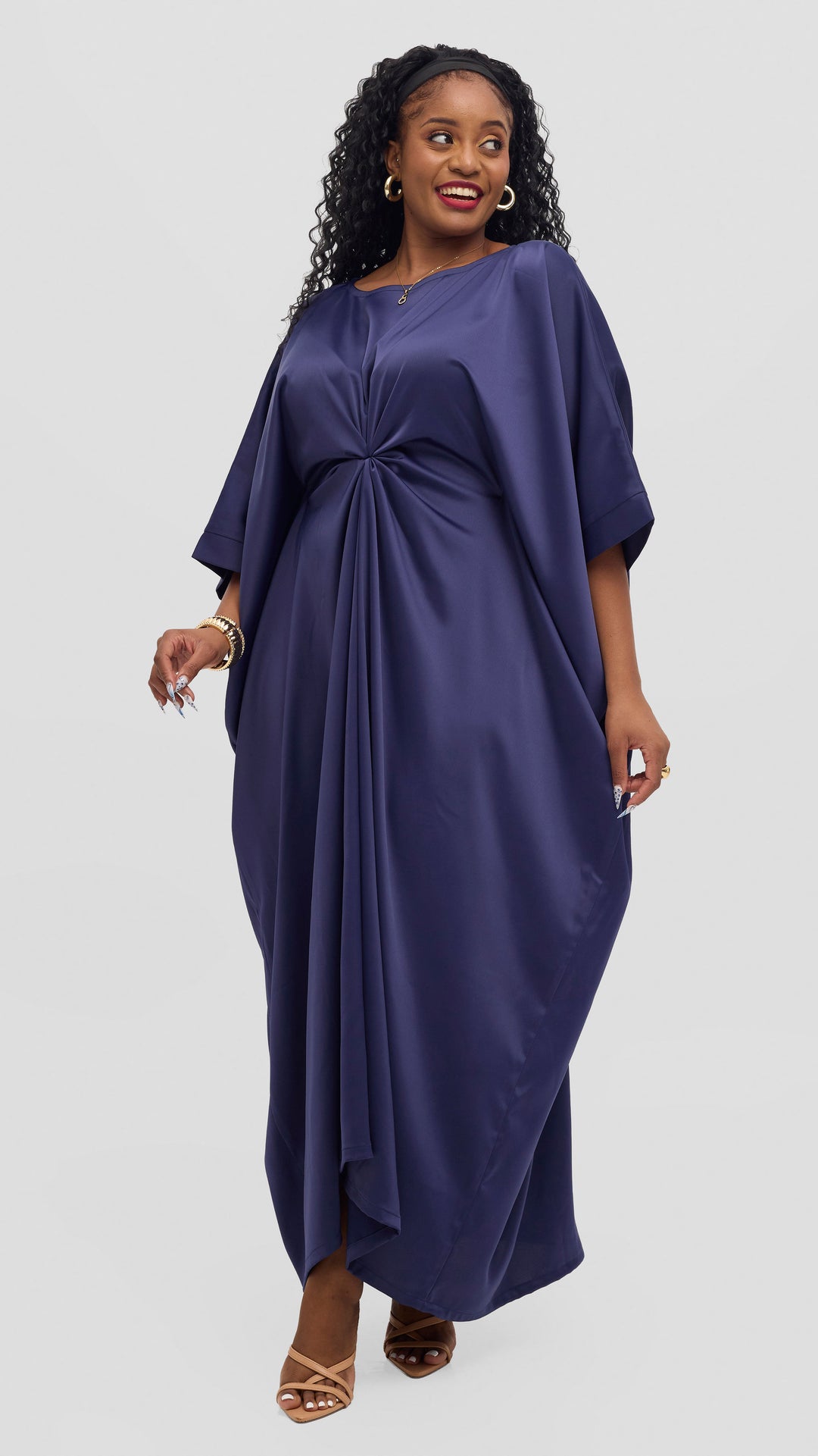 Jolly Fancy Wear Rich Auntie kaftan Dress - Navy Blue